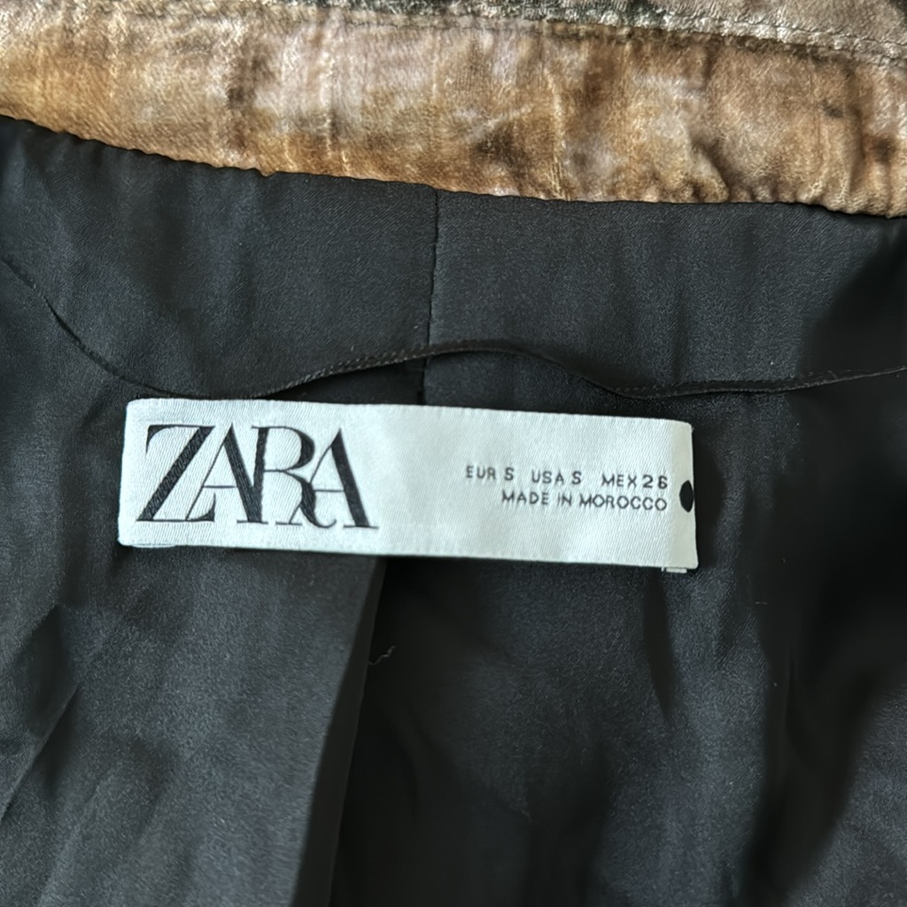 Nwt Zara Camo Velvet Long-Line Jacket - Sz S — image 6 of 7